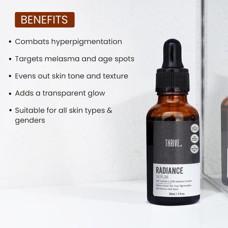Thriveco Radiance Serum 30ml & Ultra-Light Sunscreen Gel 50 Ml Uv Protection Oil-Free