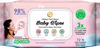 Mom & World Natural 98% Pure Water Baby Wipes 3X Soothing With Aloe Vera Ph Balanced 72 N Wipes X 9