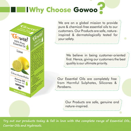 Go Woo 100% Pure Lime - Distilled Oil Virgin & Undiluted 50 Ml