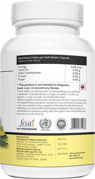Briyo Evening Primrose Oil Bottle Of 60 Softgel Capsule