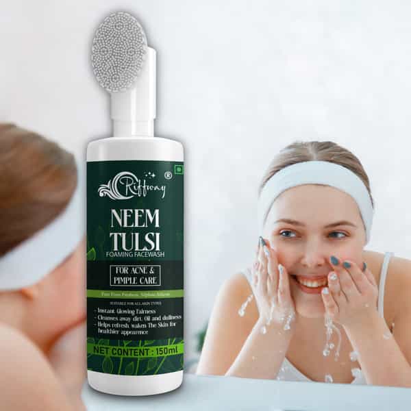 Riffway Neem Anti-Acne Facewash For Pimples & Blackheads |Anti Bacterial | 100% Ayurvedic (150Ml)