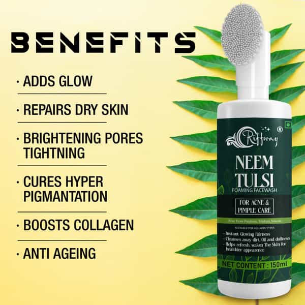 Riffway Neem Anti-Acne Facewash For Pimples & Blackheads |Anti Bacterial | 100% Ayurvedic (150Ml)