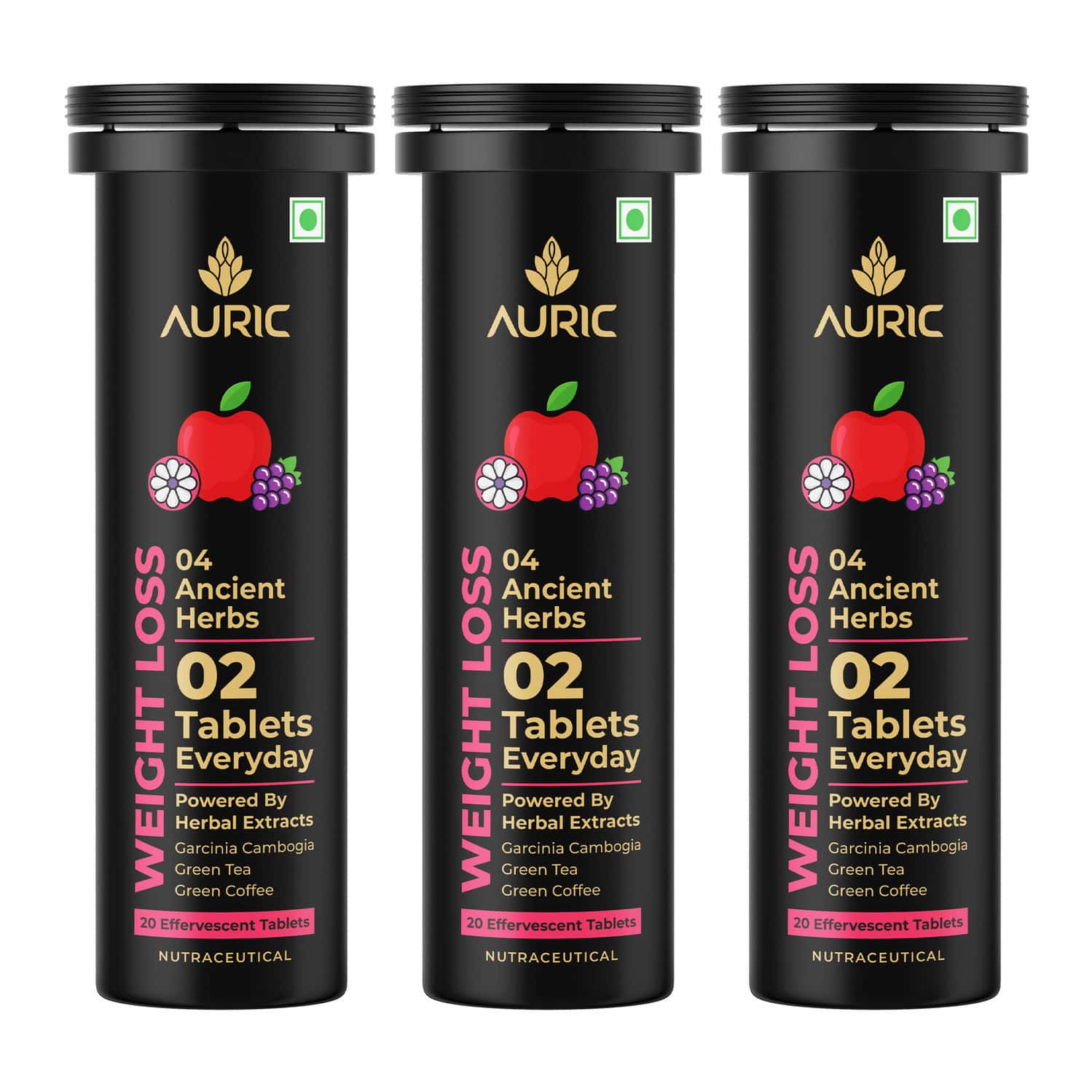 Auric Get Slim Effervescent | Weight Management | Fat Burner | 60 Tablets
