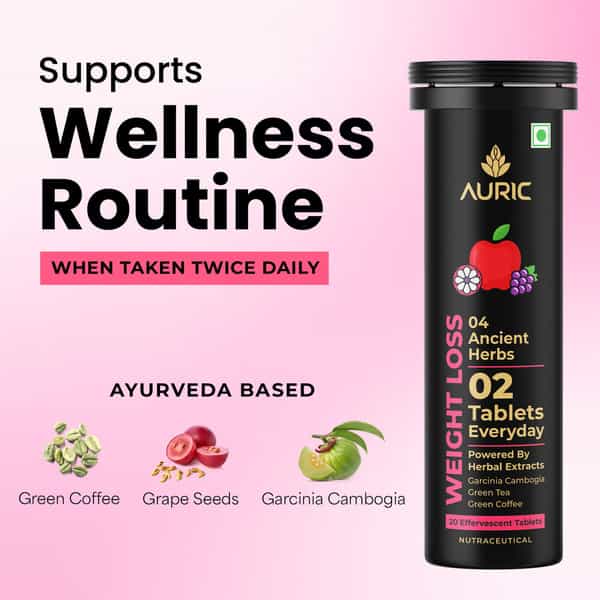 Auric Get Slim Effervescent | Weight Management | Fat Burner | 60 Tablets