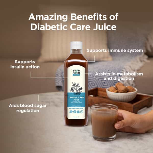 Everherb Diabetic Care Juice - 13 Potent Herbs - Blood Sugar Management - 1L Bottle (By Pharmeasy)