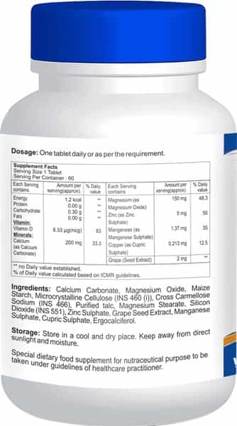 Healthvit Calvitan-Cdm Calcium + Vitamin D + Magnesium - 60 Tablets (Pack Of 2)
