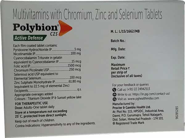Polybion Czs Strip Of 30 Tablets