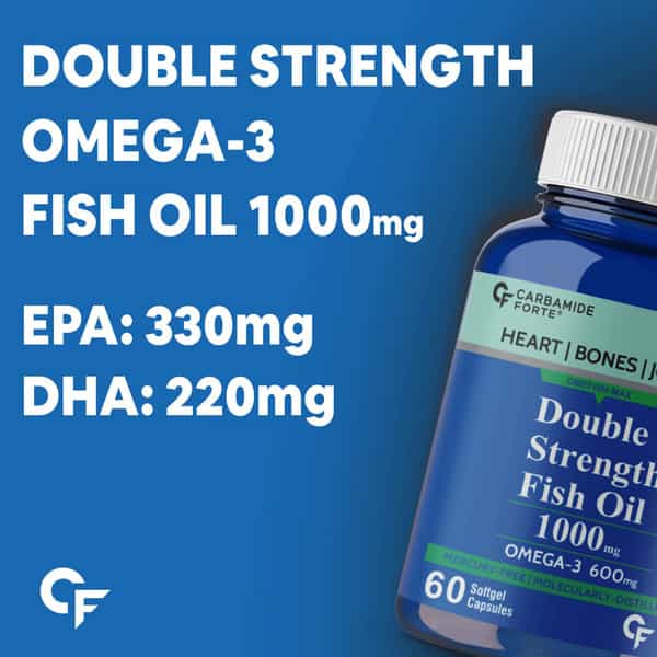 Carbamide Forte Double Strength Fish Oil 1000Mg With Omega 3 600Mg-60 Capsules