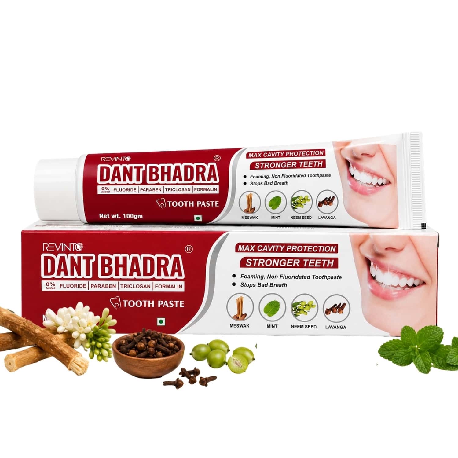 Revinto Dant Bhadra Toothpaste | Complete Ayurvedic Oral Care | 100gm Pack Of 3