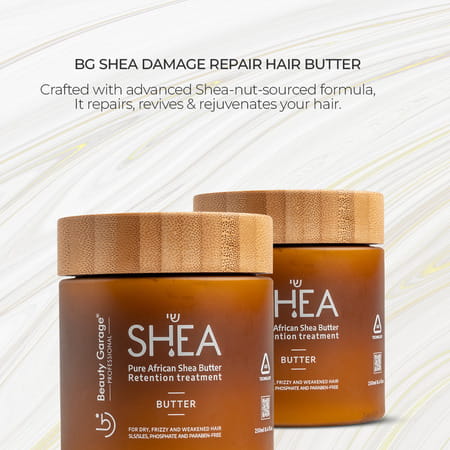 Beauty Garage Shea Retention Treatment Set (Shampoo 300ml + Conditioner 300ml + Hair Butter 250ml)