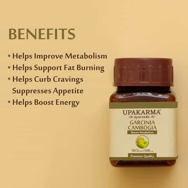 Upakarma Ayurveda Pure Herbs Garcinia Cambogia Capsules 500 Mg 90 Veggie Capsules