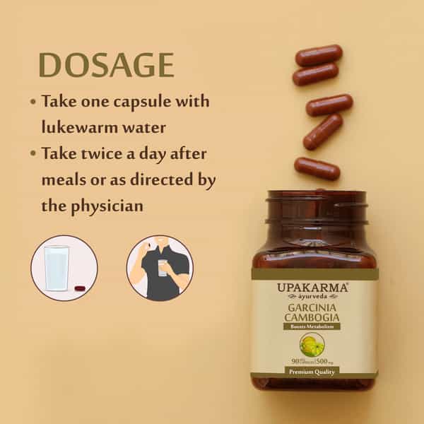 Upakarma Ayurveda Pure Herbs Garcinia Cambogia Capsules 500 Mg 90 Veggie Capsules