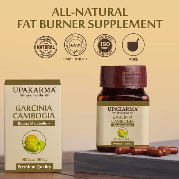 Upakarma Ayurveda Pure Herbs Garcinia Cambogia Capsules 500 Mg 90 Veggie Capsules