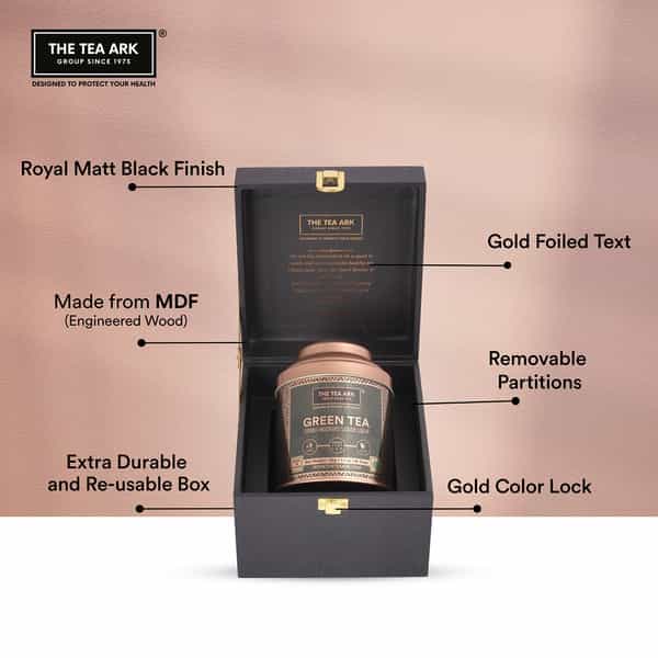 The Tea Ark Delight Tea Gift Box With High Grown Long Leaf Green Tea(50G Dome Tin)