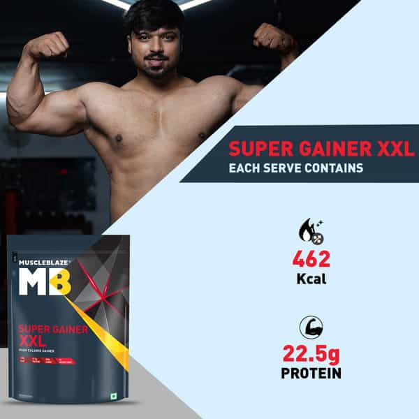 Muscleblaze Super Gainer Xxl (Cookies & Cream | 1Kg / 2.2Lbs | 10 Servings)