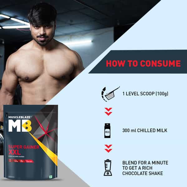 Muscleblaze Super Gainer Xxl (Cookies & Cream | 1Kg / 2.2Lbs | 10 Servings)