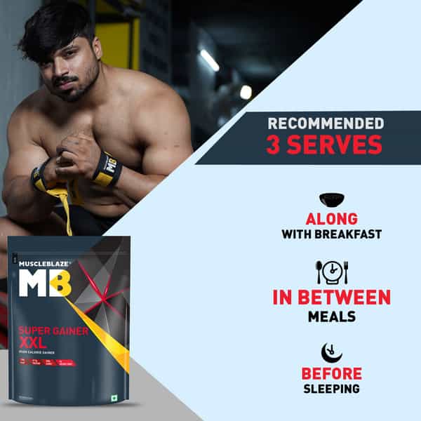 Muscleblaze Super Gainer Xxl (Cookies & Cream | 1Kg / 2.2Lbs | 10 Servings)