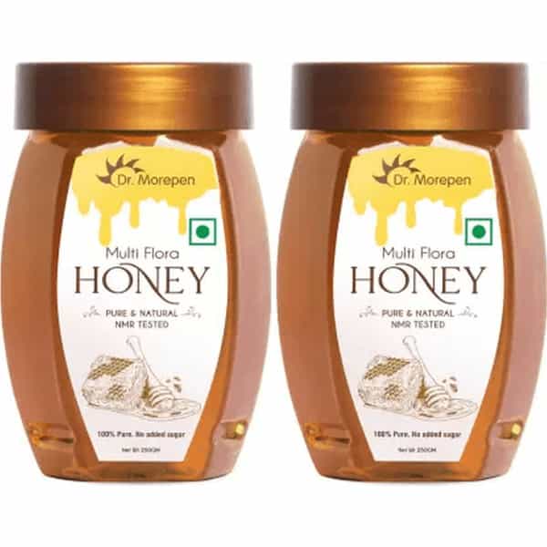 Dr. Morepen Natural & Pure Multi Flora Honey Nmr Tested & No Sugar Adulteration - 250Gm Pack Of 2
