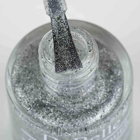 Debelle Gel Nail Lacquer Estella Silver With Black Glitter Nail Polish-8ml