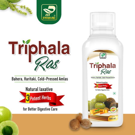 Prime Triphala Ayurvedic Ras For Digestion / Gerd & Constipation Relief - 500 Ml
