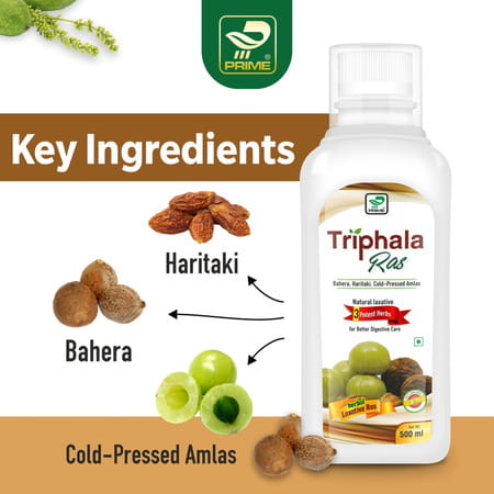 Prime Triphala Ayurvedic Ras For Digestion / Gerd & Constipation Relief - 500 Ml