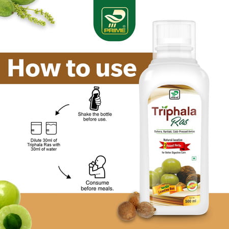 Prime Triphala Ayurvedic Ras For Digestion / Gerd & Constipation Relief - 500 Ml