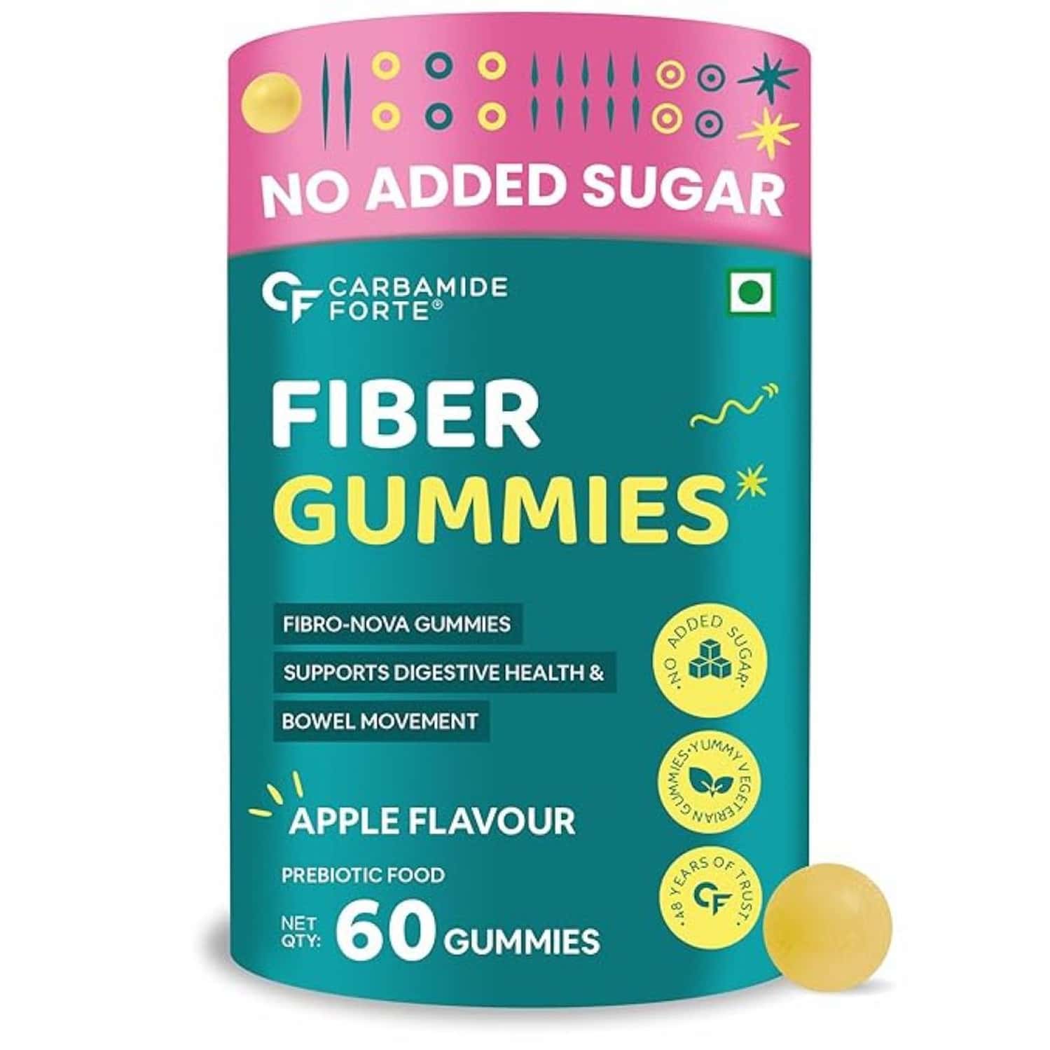 Carbamide Forte Fiber Gummies | Healthy Digestion | Weight & Blood Sugar Management | 60 Gummies