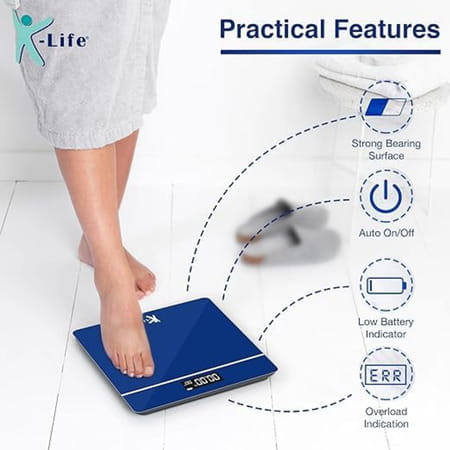 K-Life Ws-105 Digital Body Weight Machine For Home | High Precision Weighing Scale | 180kg Capacity