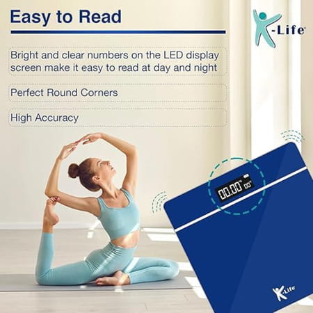 K-Life Ws-105 Digital Body Weight Machine For Home | High Precision Weighing Scale | 180kg Capacity