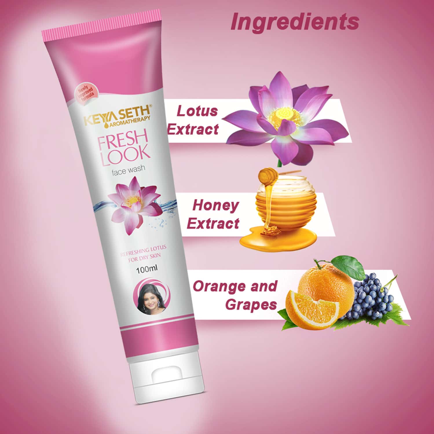 Buy KEYA SETH AROMATHERAPY FRESH LOOK FACE WASH LOTUS 100ML Online