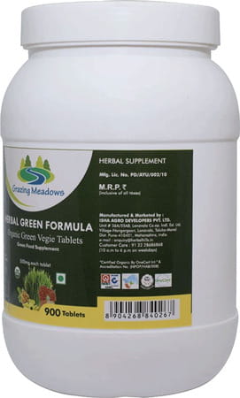 Grazing Meadows Ayurvedic Green Formula Green Food - 900 Tablets (Pack Of 5)