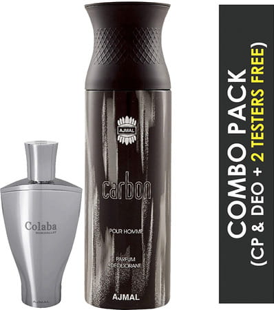 Ajmal Colaba Mukhallat Cp Attar 14ml For Unisex And Carbon Homme Deodorant 200ml For Men