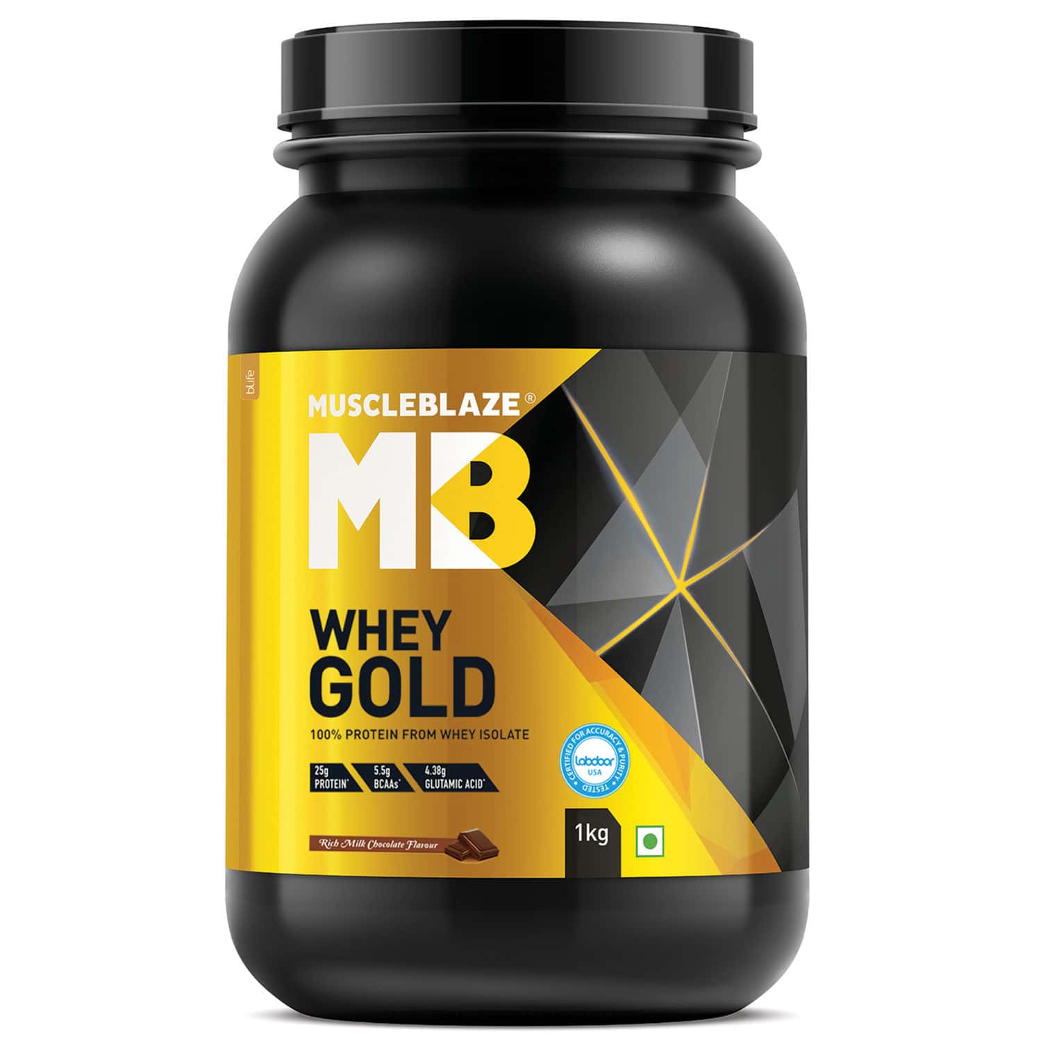 Muscleblaze Whey Gold, 100% Whey Protein Isolate, Labdoor Usa Certified (rich Milk Chocolate, 1kg)