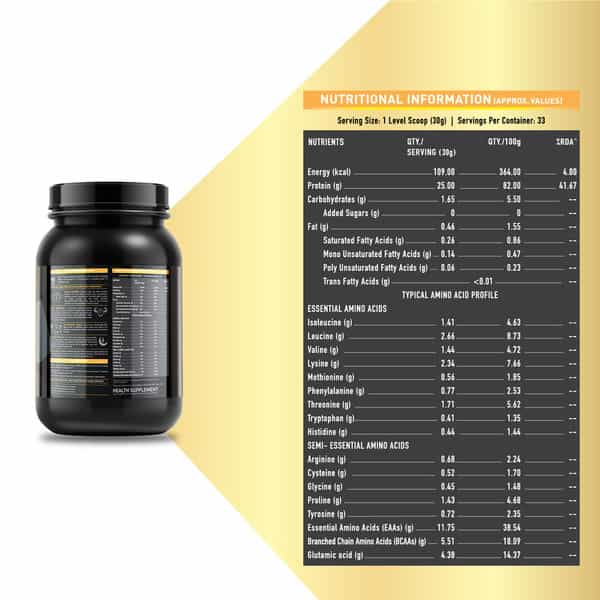 Muscleblaze Whey Gold, 100% Whey Protein Isolate, Labdoor Usa Certified (Rich Milk Chocolate, 1Kg)