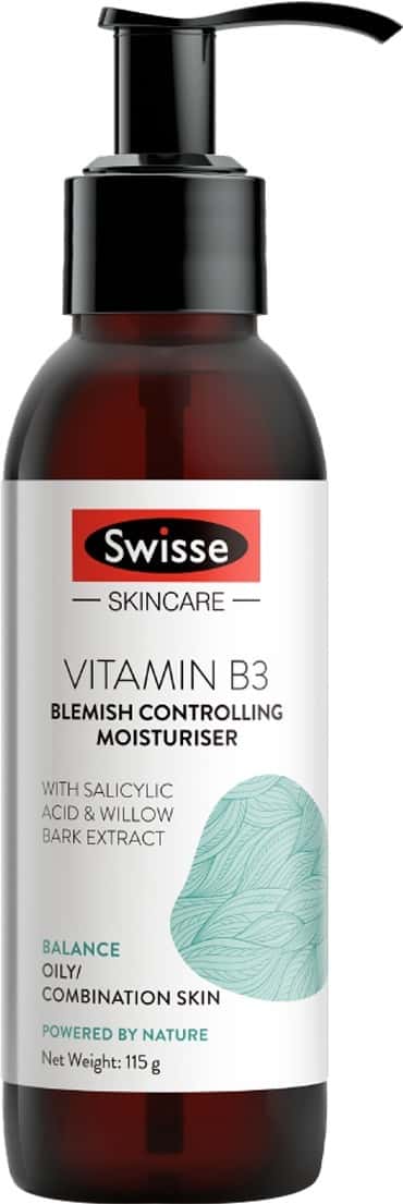 Swisse Skincare Vitamin B3 Anti Blemish Moisturizer With Green Tea & Willow Bark Extract - 115g
