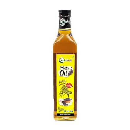 Nutriorg Certified Organic Mustard Oil 500ml Glass Bottle