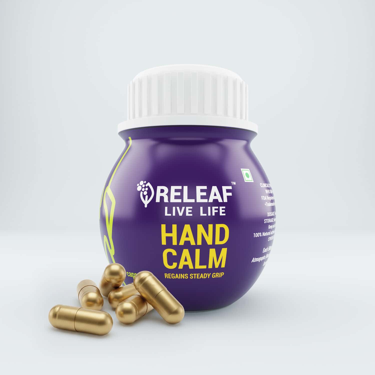 Releaf Hand Calm Ayurvedic Medicine For Tremors & Involuntary Movements 60n