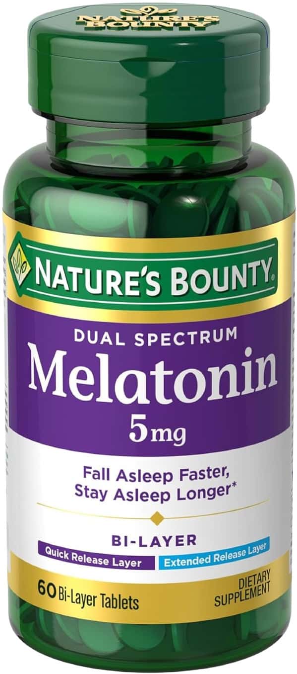 Nature'S Bounty Dual Spectrum Bi-Layer Melatonin 5 Mg Tablets - 60 Count