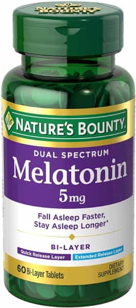 Nature's Bounty Dual Spectrum Bi-Layer Melatonin 5 Mg Tablets - 60 Count