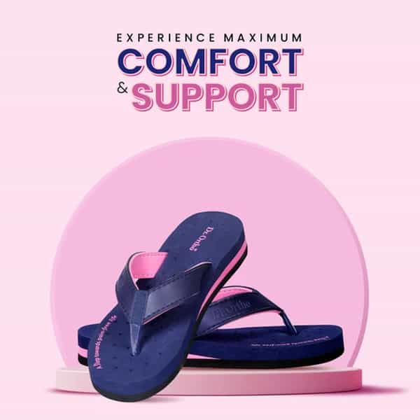 Dr Ortho Extra Soft Slippers For Women Size - 4 Uk