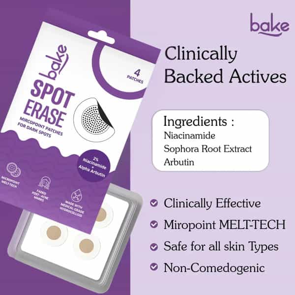 Bake Spot Erase Hydrocolloid Patches For Dark Spots | Acne Marks & Post-Acne Marks (4 Patch)