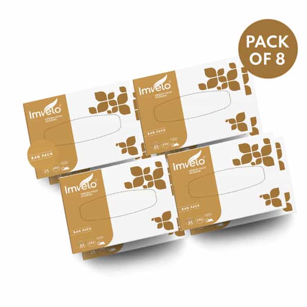 Imvelo 2 Ply Facial Tissues Box | Bag Pack - Pack Of 8 Each Pack 50 Pulls 100 Sheets | Ultra Soft