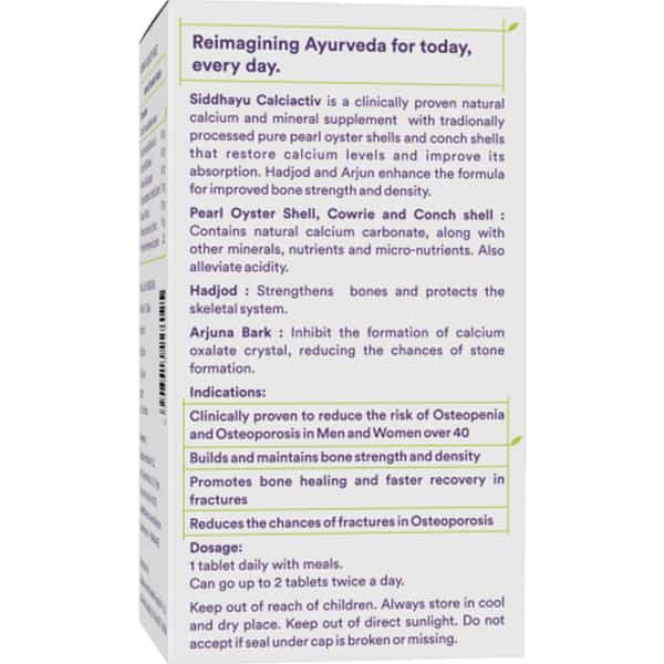 Siddhayu (By Baidyanath) Calciactiv 30 Tablets | Ayurvedic Calcium Tablets Bone Health