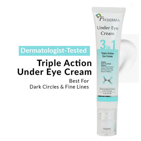 Fixderma Under Eye Roll On Cream With Peptides | For Dark Circles Puffiness Wrinkles Fine Lines -15g