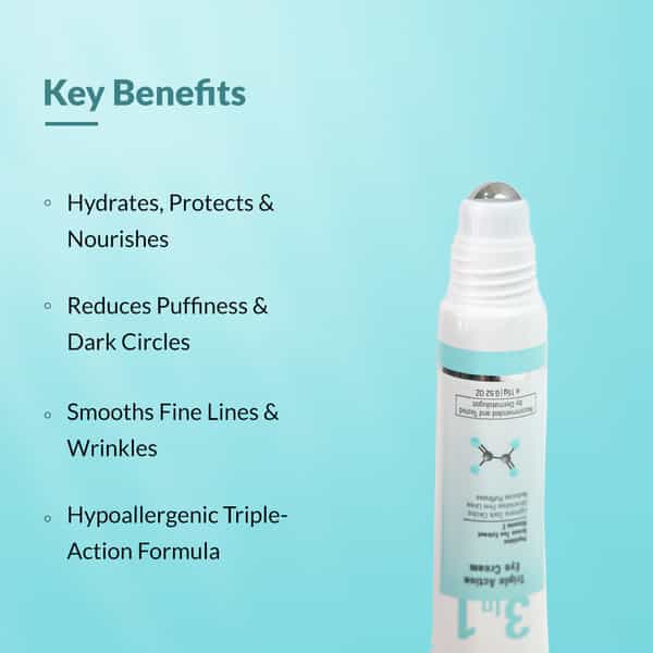 Fixderma Under Eye Roll On Cream With Peptides | For Dark Circles Puffiness Wrinkles Fine Lines -15G