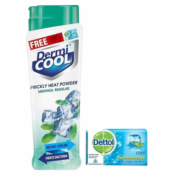Dermicool Soothing Lavender Powder 150 Gm With Dettol Cool Soap 75 Gm