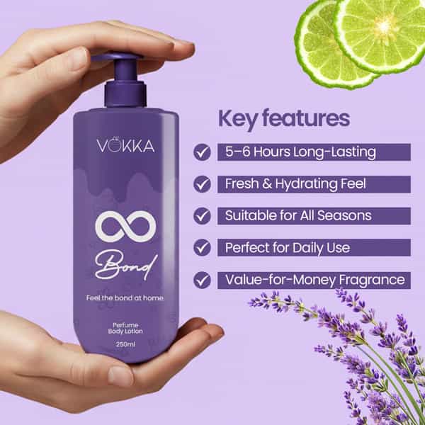 Vokka Bond Perfume Body Lotion 250Ml | Classic Lavender Woody Fragrance