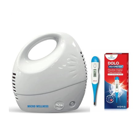 Micro Wellness Piston Compressor Nebulizer & Dolo Fevometer - Flexible Digital Thermometer