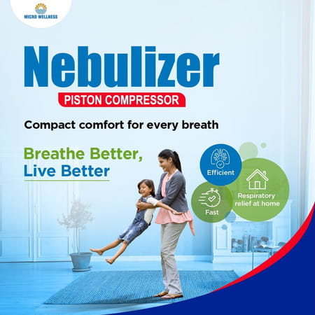 Micro Wellness Piston Compressor Nebulizer & Dolo Fevometer - Flexible Digital Thermometer