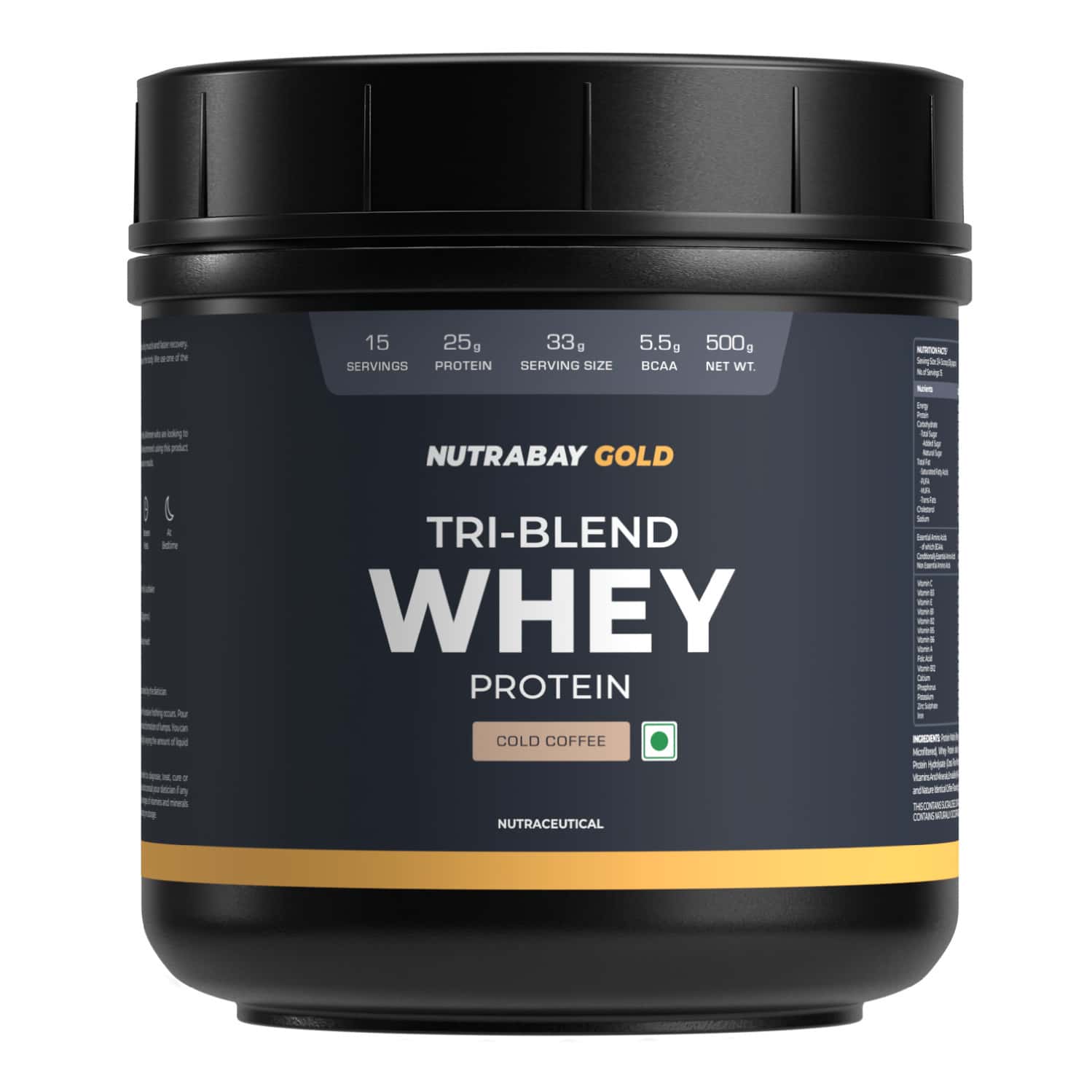 Nutrabay Gold Tri-Blend Whey Protein Cafe Mocha - 500g